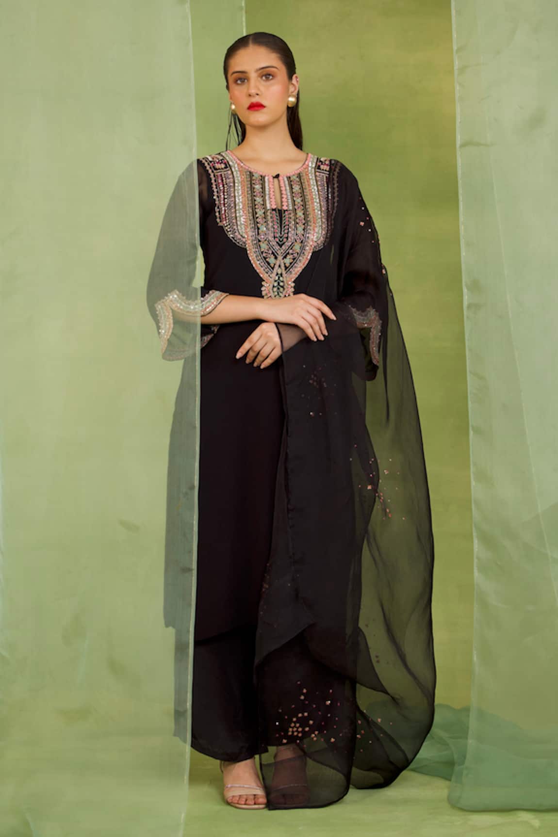 Radha Sharma Hand Embellished Kurta Set 
