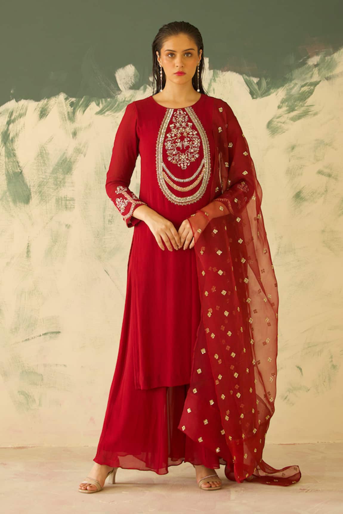 Radha Sharma Hand Embellished Kurta Set 