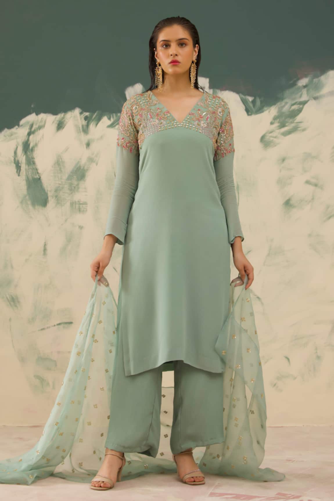 Radha Sharma Embroidered Kurta Set 