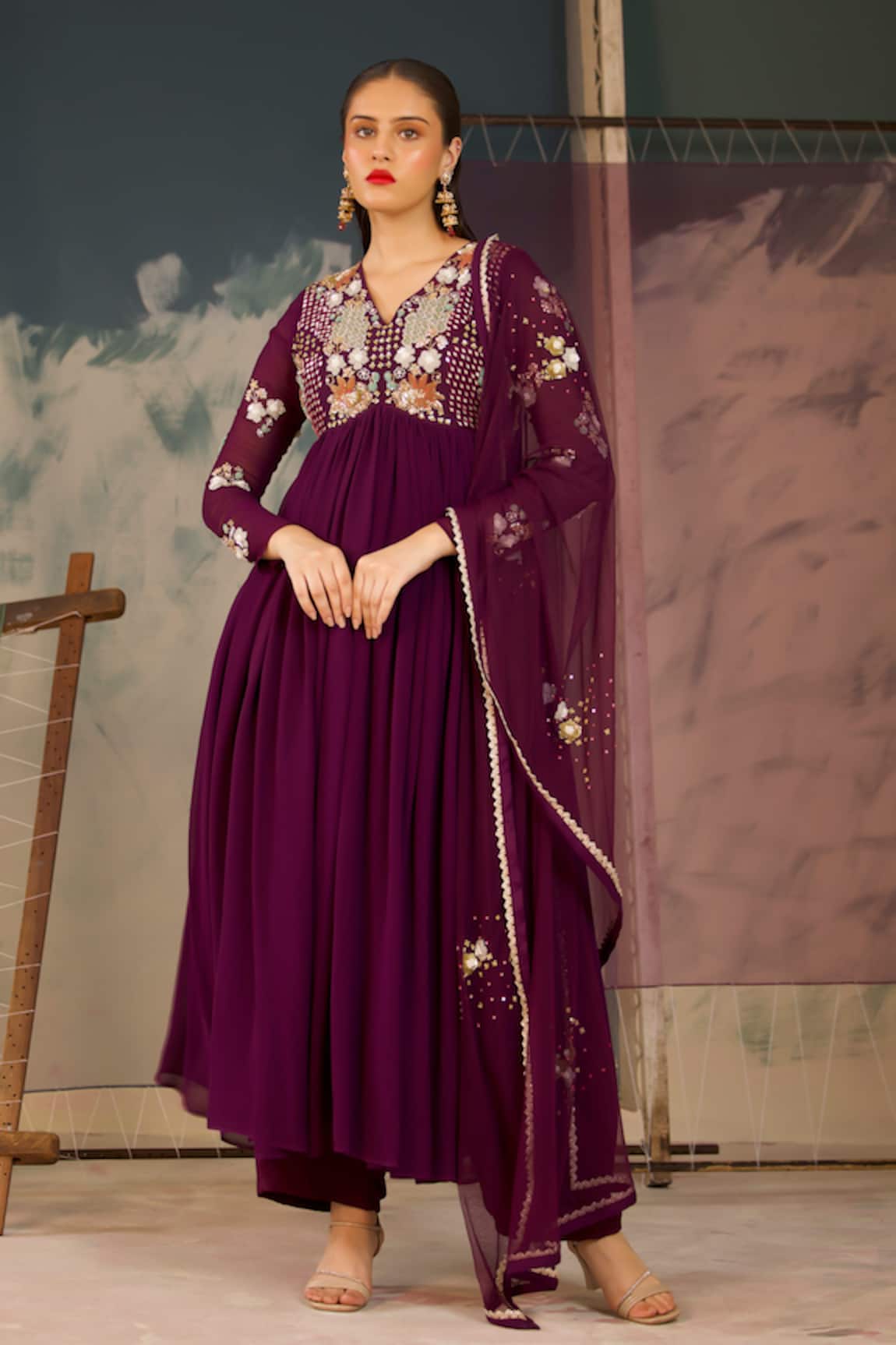 Radha Sharma Hand Embellished Anarkali Set 