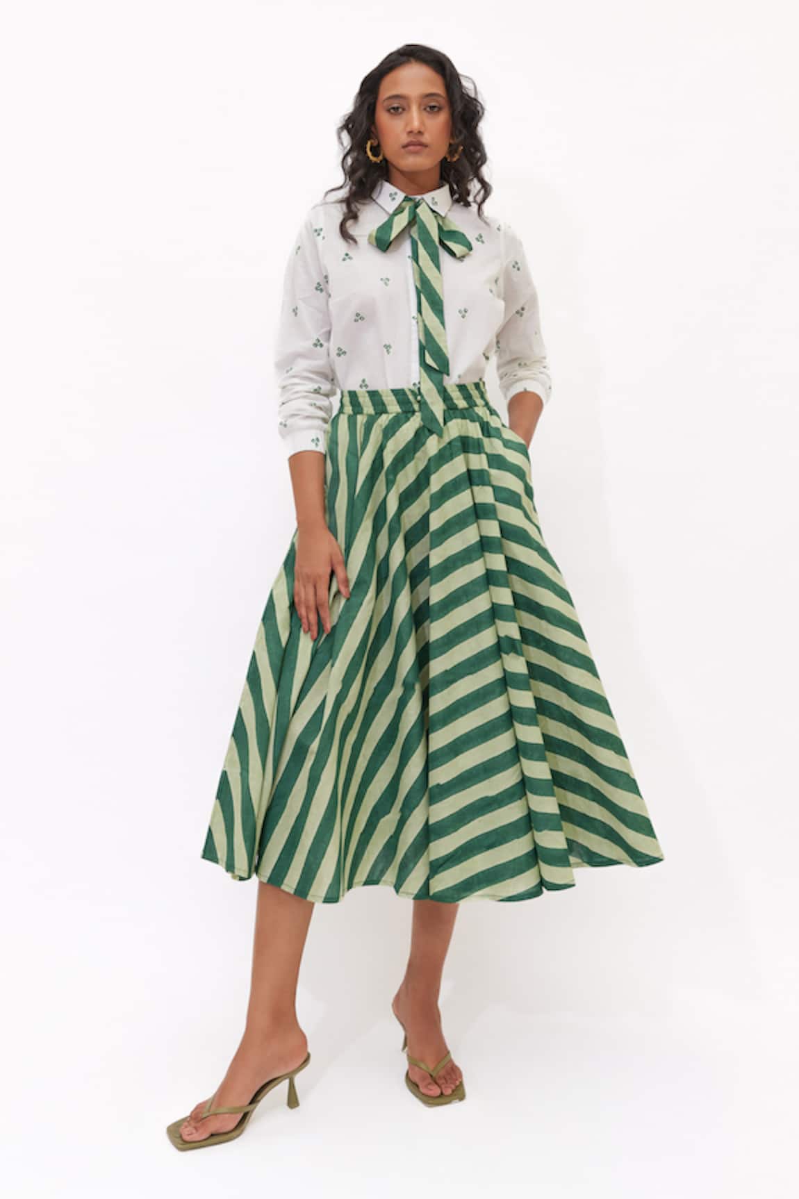 Aapro Gaia Block Printed Skirt Set 