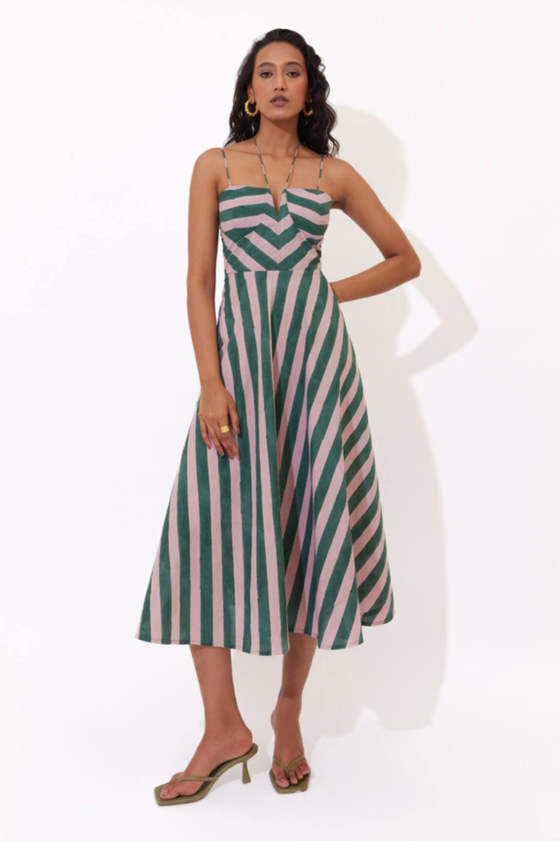 Aapro Esme Stripe Pattern Dress 