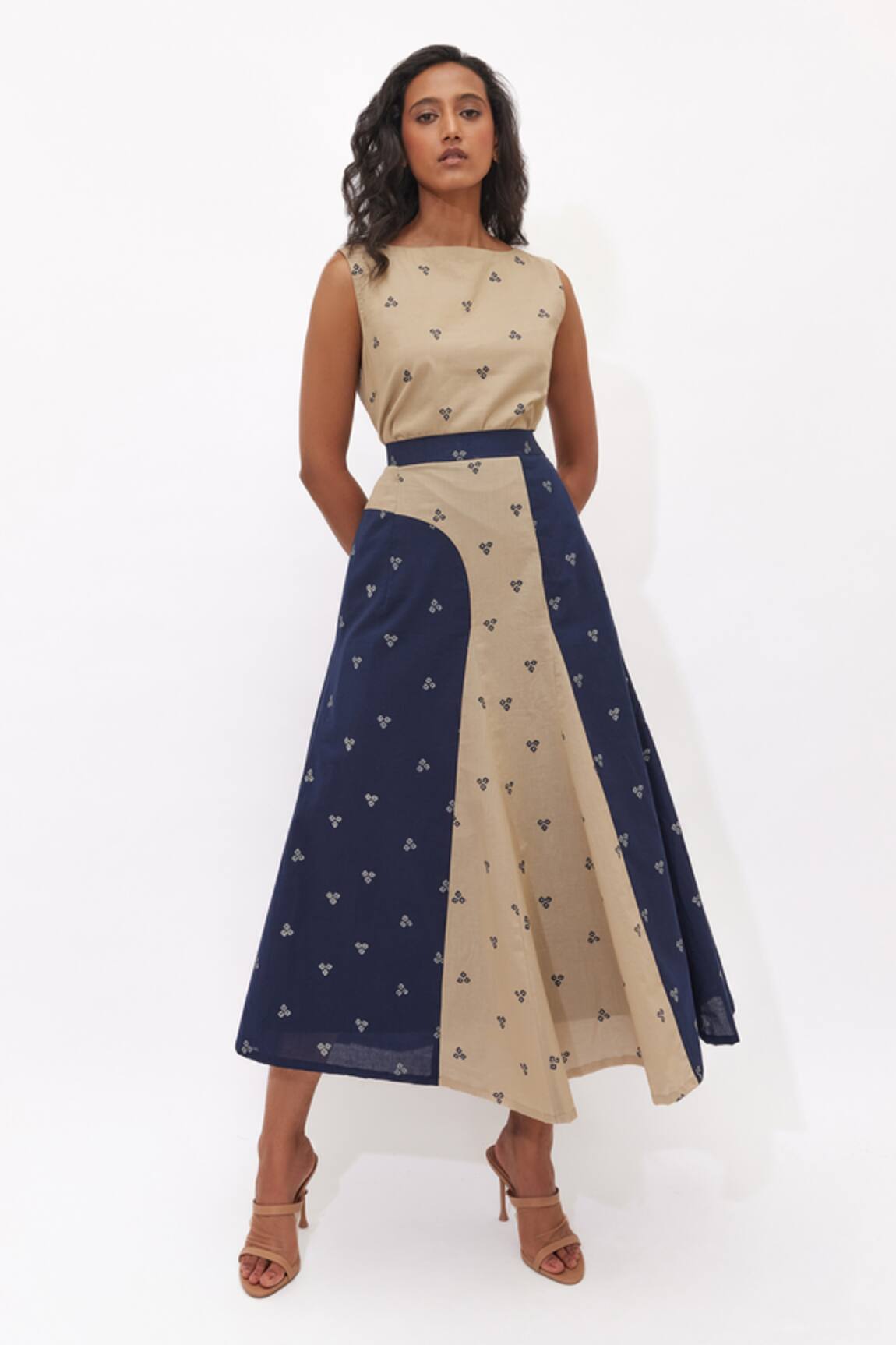 Aapro Selene Hand Block Printed Skirt Set 