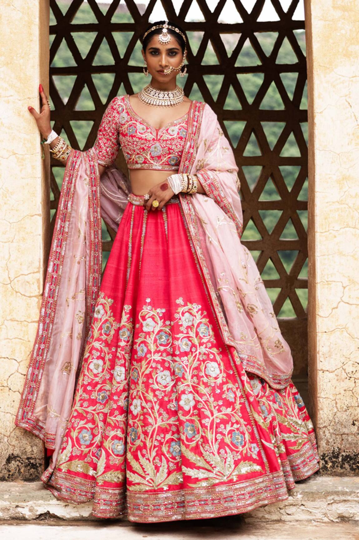 Aangan By Parul Floral Whispers Lehenga Set