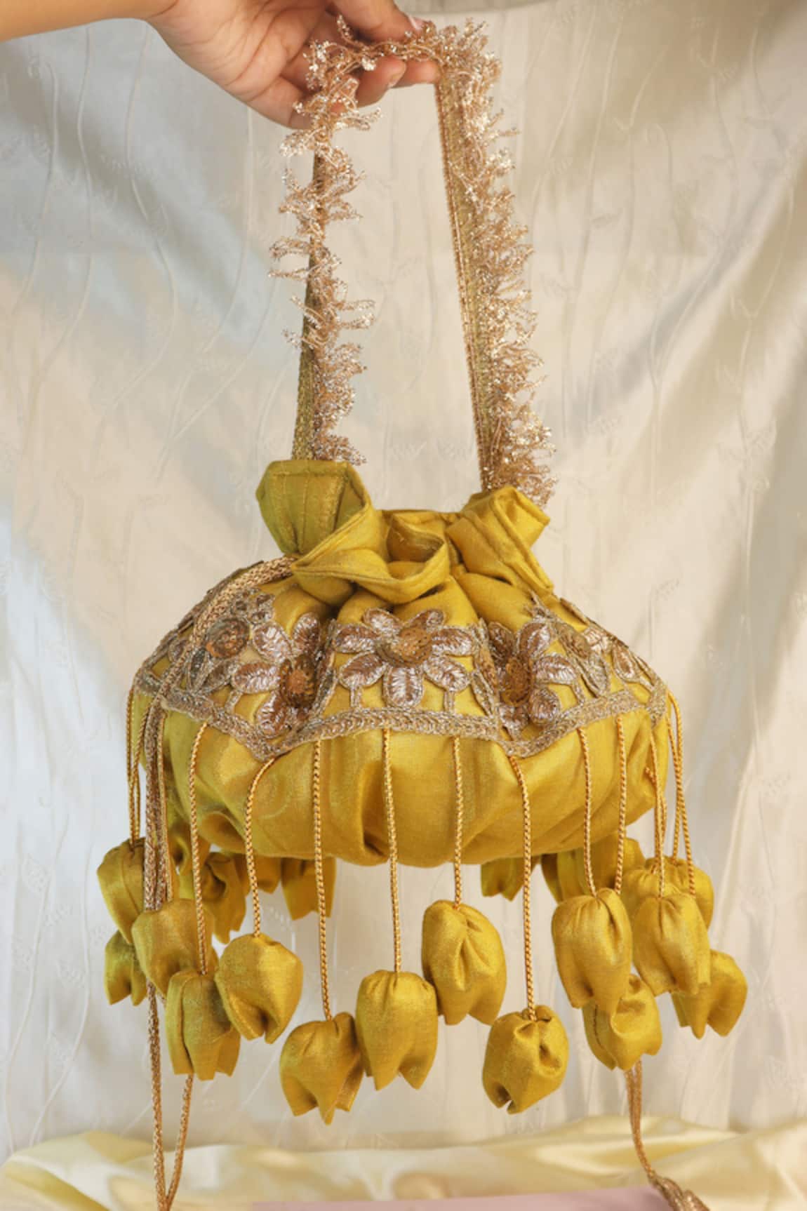 Soho Boho Studio By Aarti Thakur Gold Embellished Potli Bag