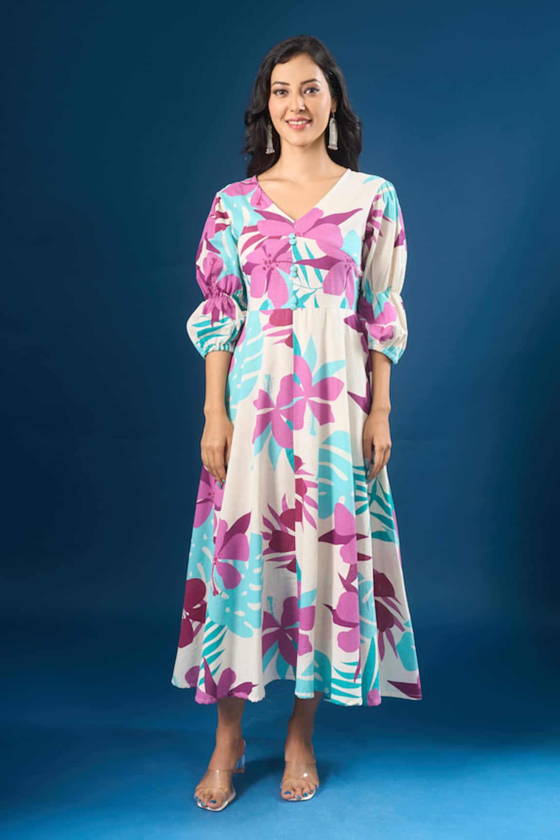 Naintara Bajaj Floral Print Dress 