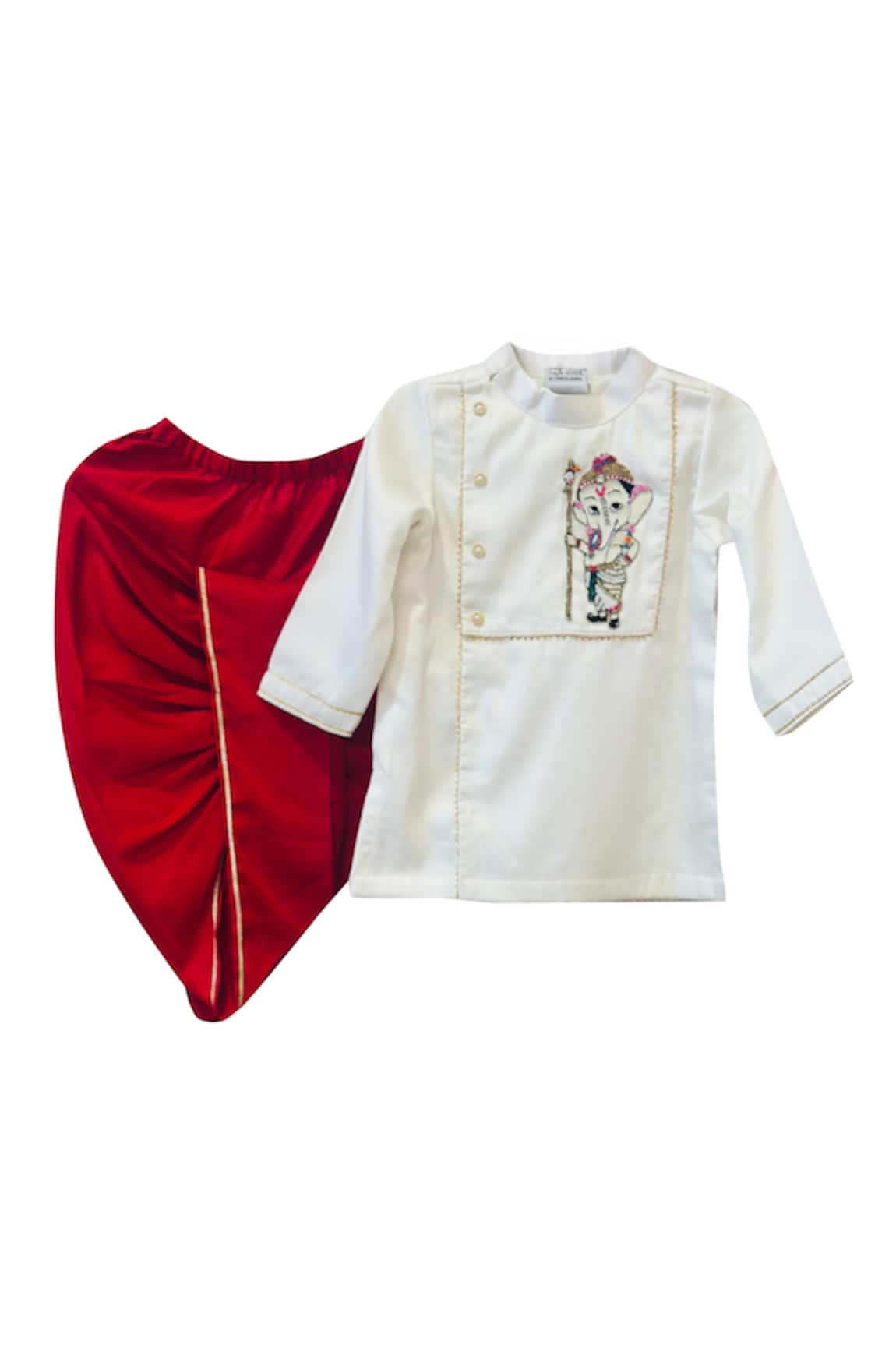 Rage Attire-Sweta Saria Shakti Ganesha Kurta & Dhoti Pant Set 