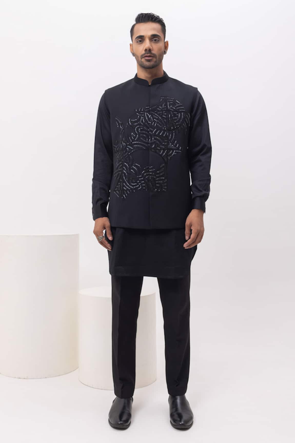 Kaka Calcutta Science Nehru Jacket With Kurta & Pant Set 