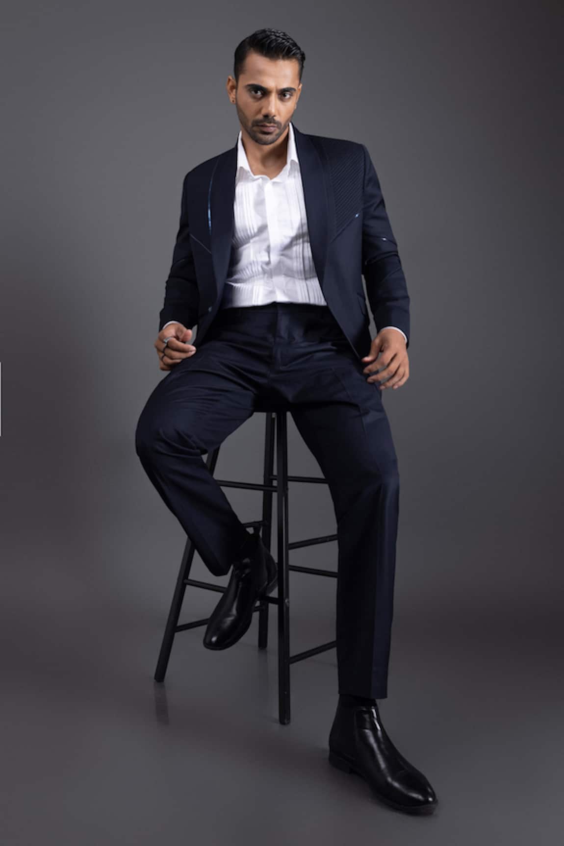 Kaka Calcutta Film Pintuck Tuxedo & Pant Set 