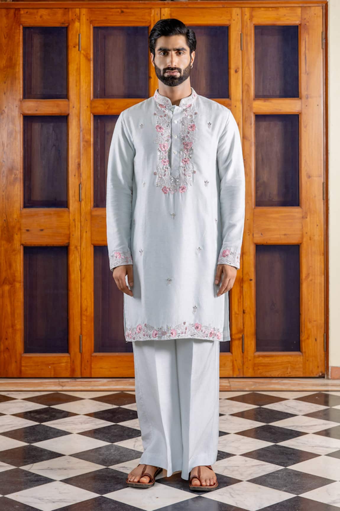 Nafs Ferozi Tussar Silk Kurta & Pant Set 