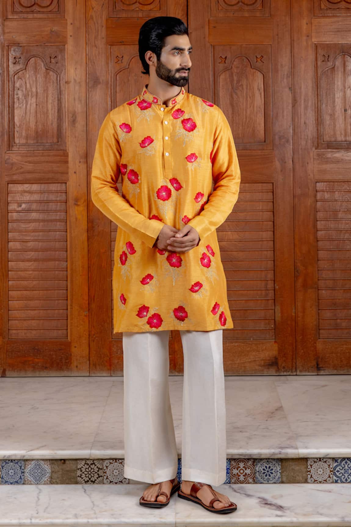 Nafs Floral Embroidered Kurta Pant Set 