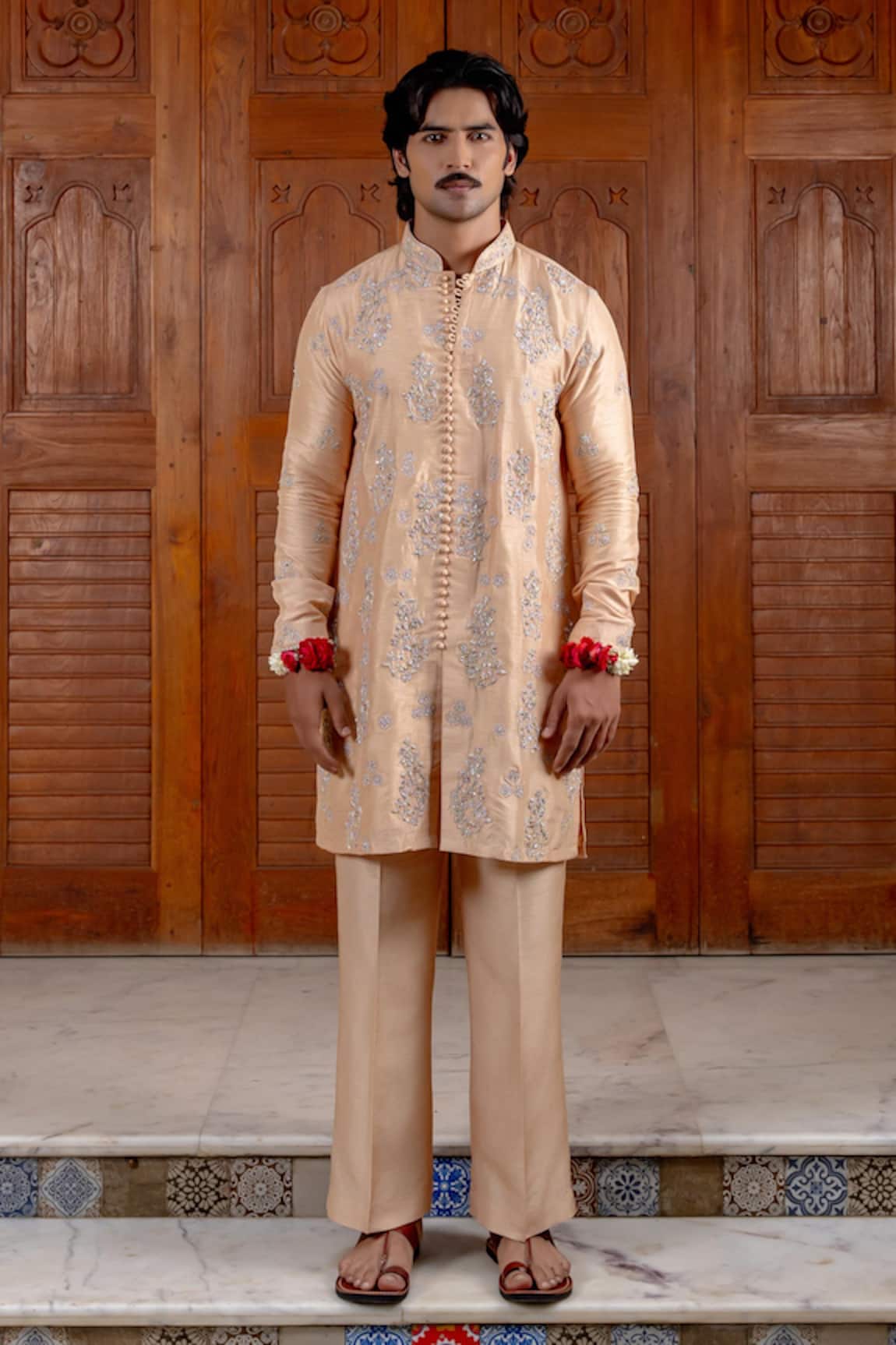 Nafs Potli Buttoned Kurta & Flared Pant Set 
