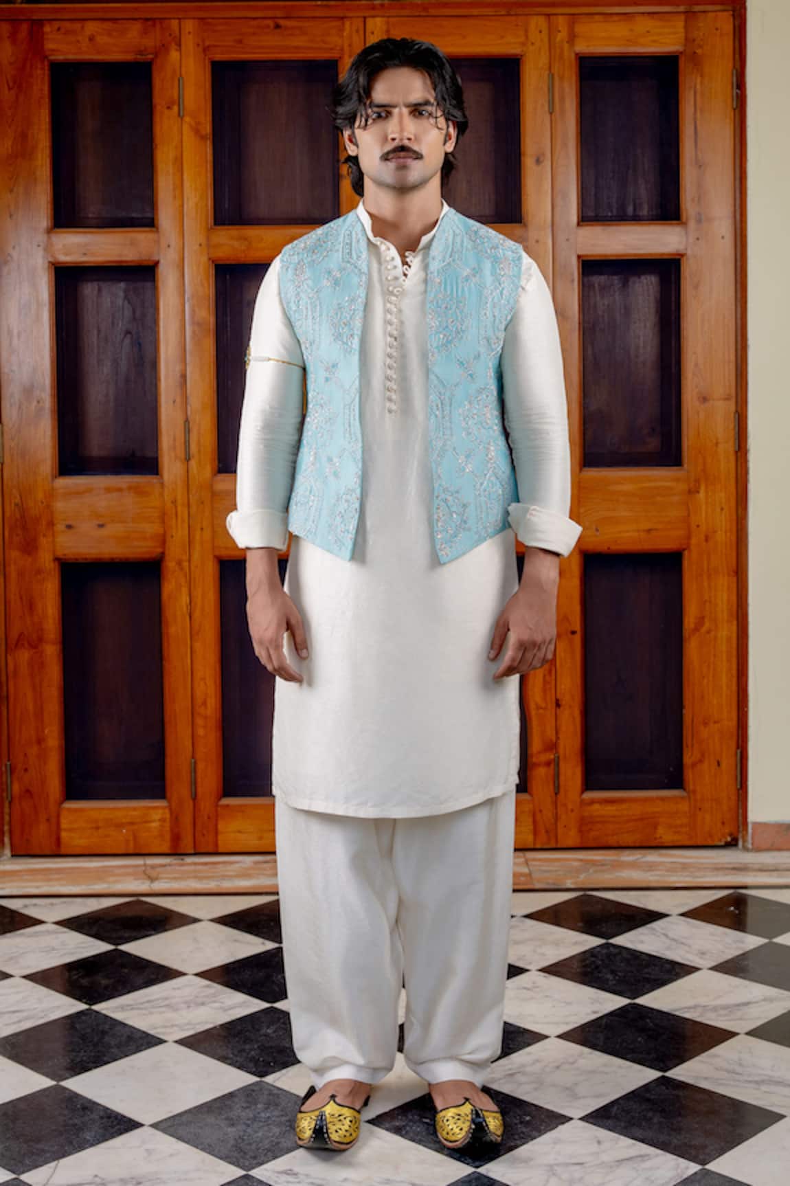 Nafs Ferozi Tussar Silk Kurta Set 