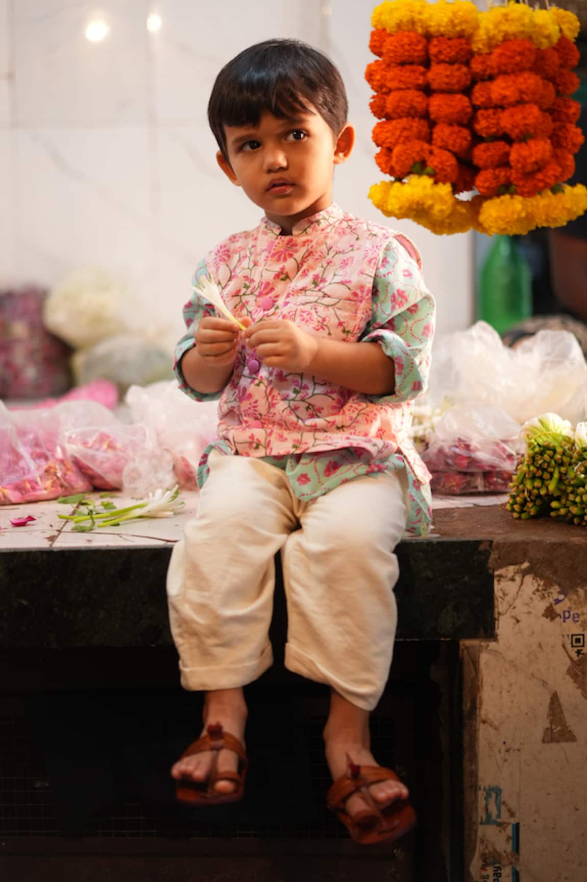 Love The World Today Gul Floral Kurta Bundi & Pant Set 