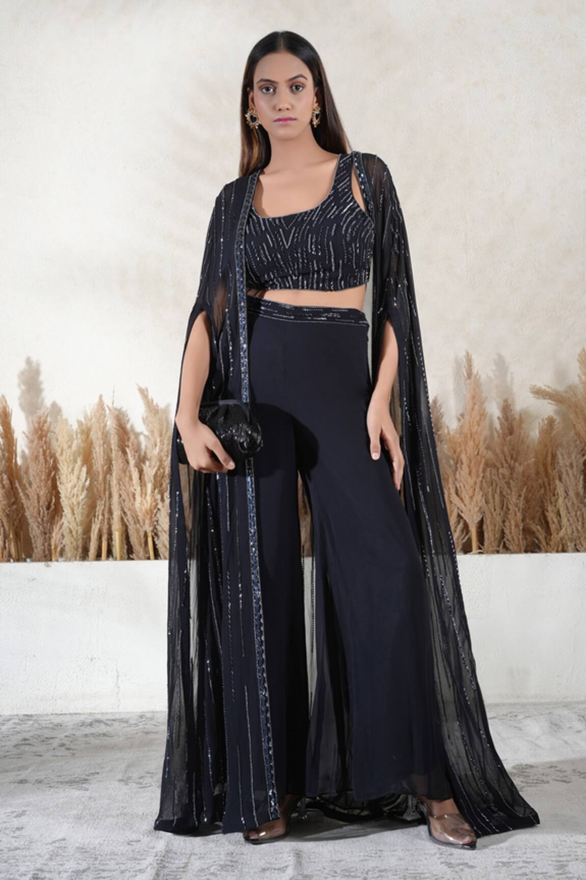 Vedika Soni Embroidered Cape & Sharara Set 