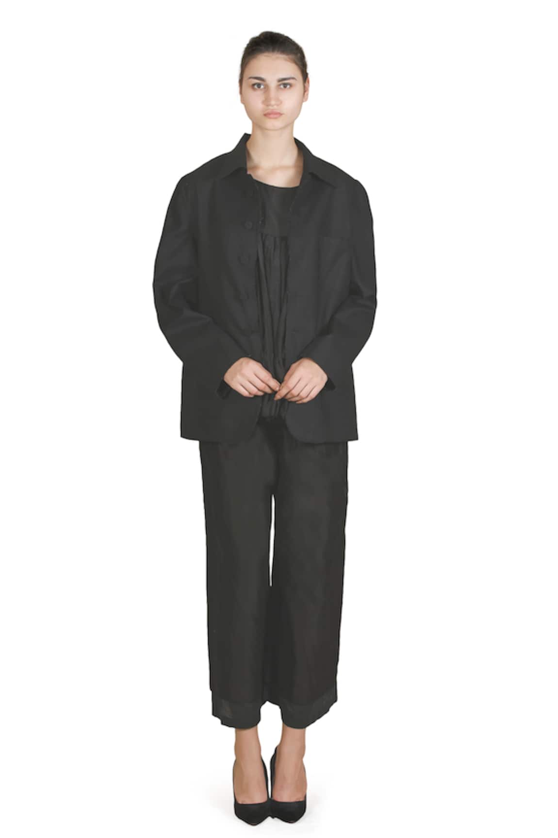 Samant Chauhan Slate Pulse Linen Shirt Pant Set 