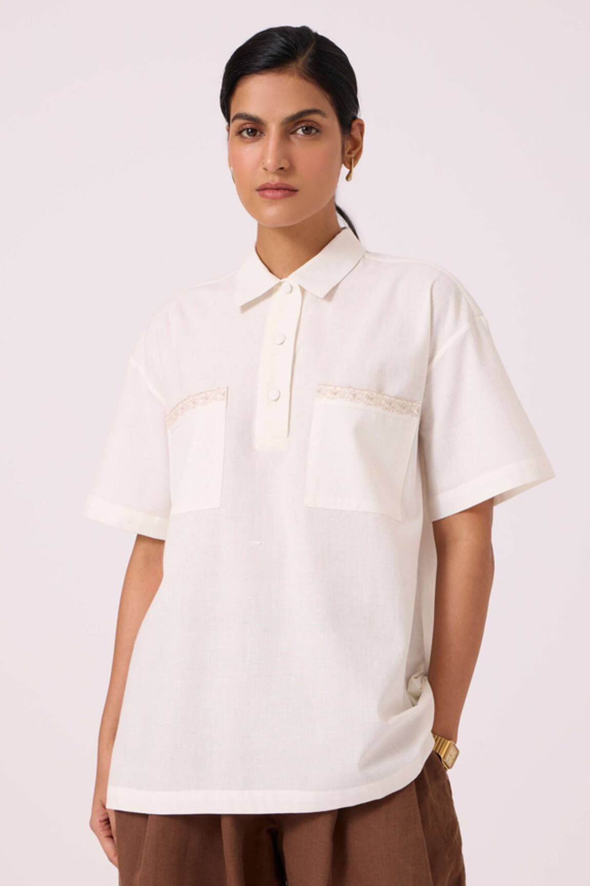 The Summer House Alyosha Handwoven Embroidered Shirt 