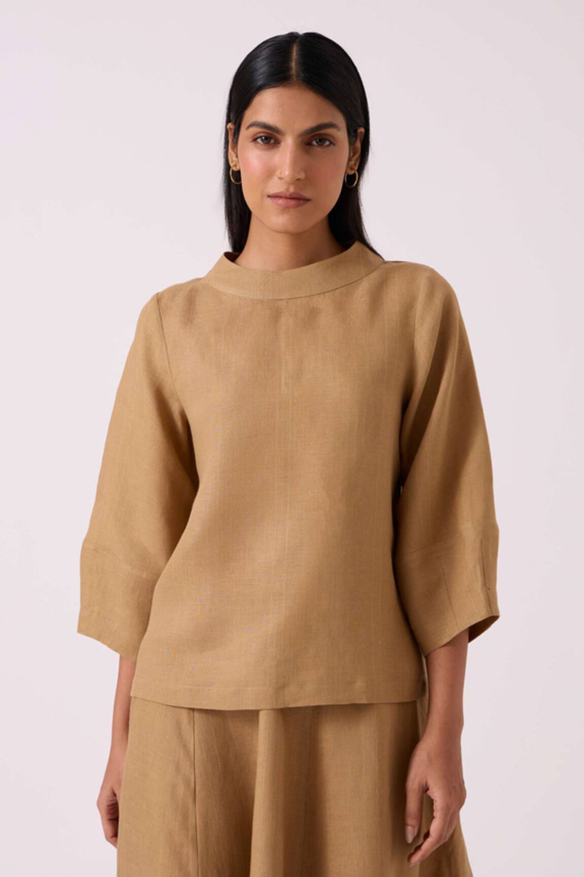 The Summer House Bertie Tan Linen Top 