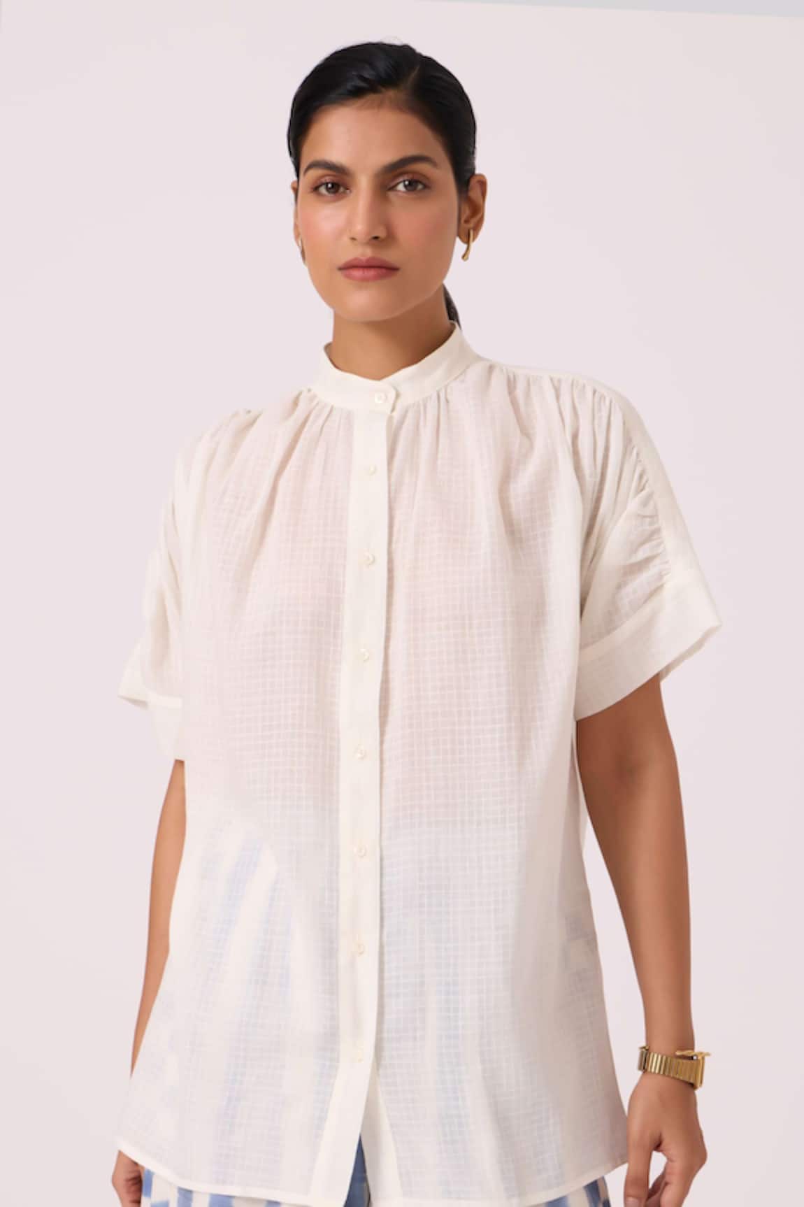 The Summer House Patt White Handwoven Top 