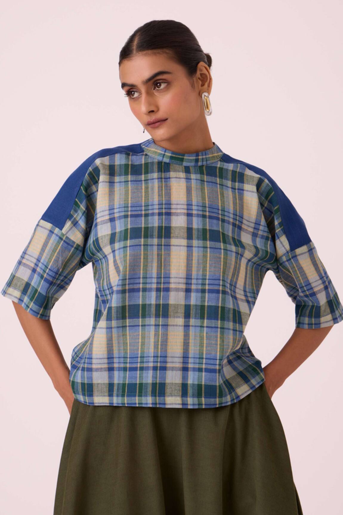 The Summer House Samovar Blue Handwoven Top 