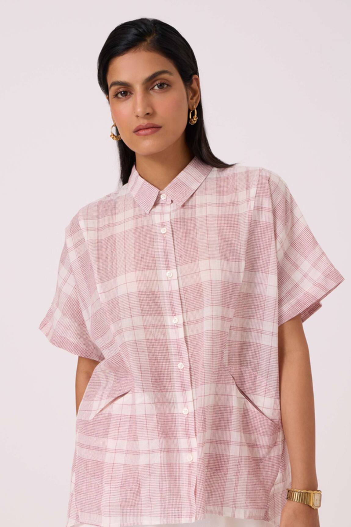 The Summer House Sibyl Checkered Handwoven Shirt 