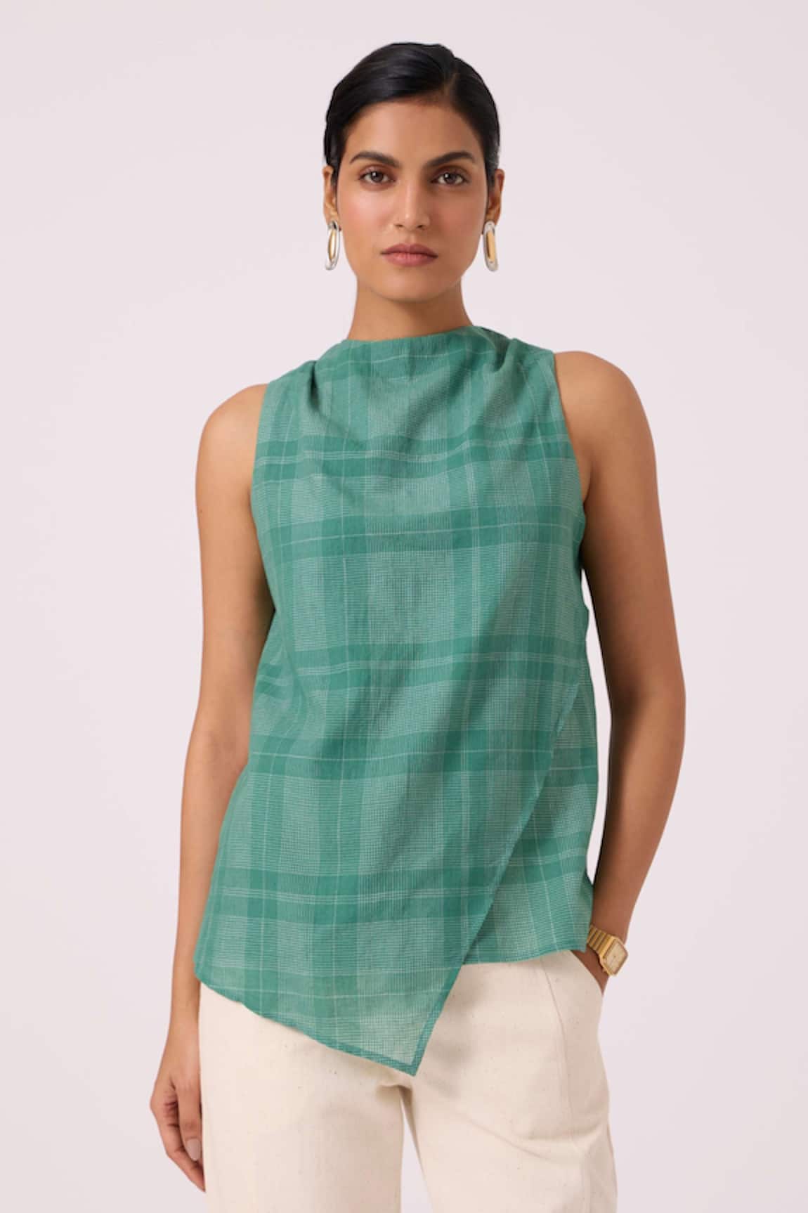 The Summer House Sonya Green Handwoven Top 