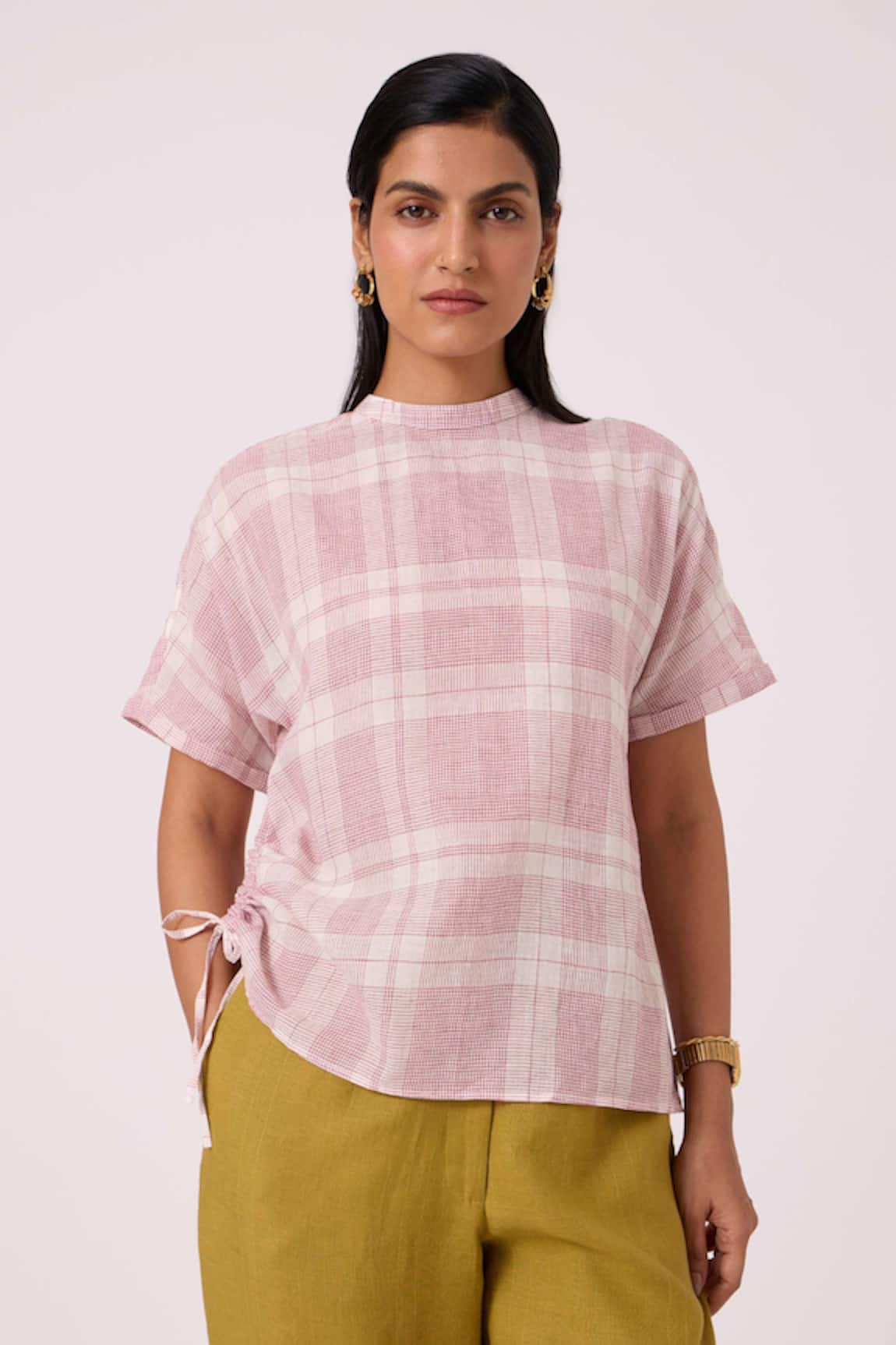 The Summer House Ursula Checkered Handwoven Top 