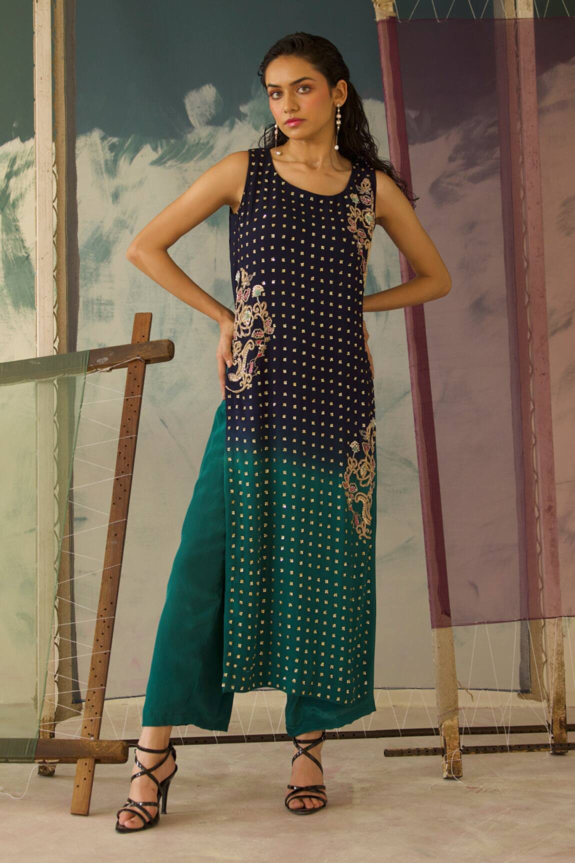 Radha Sharma Ombre Tunic & Pant Set 