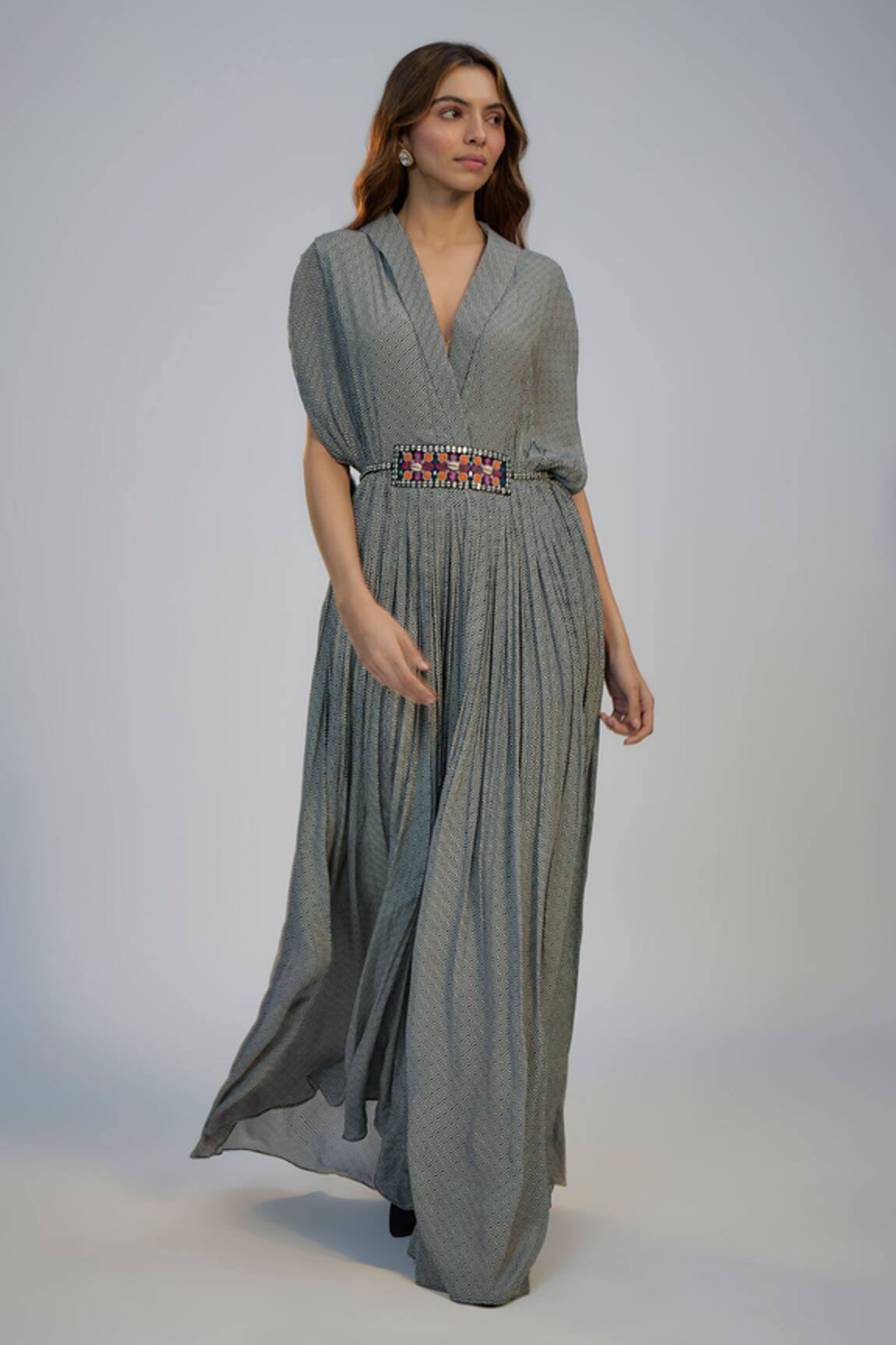 Nadima Saqib Black Printed & Embroidered Jumpsuit