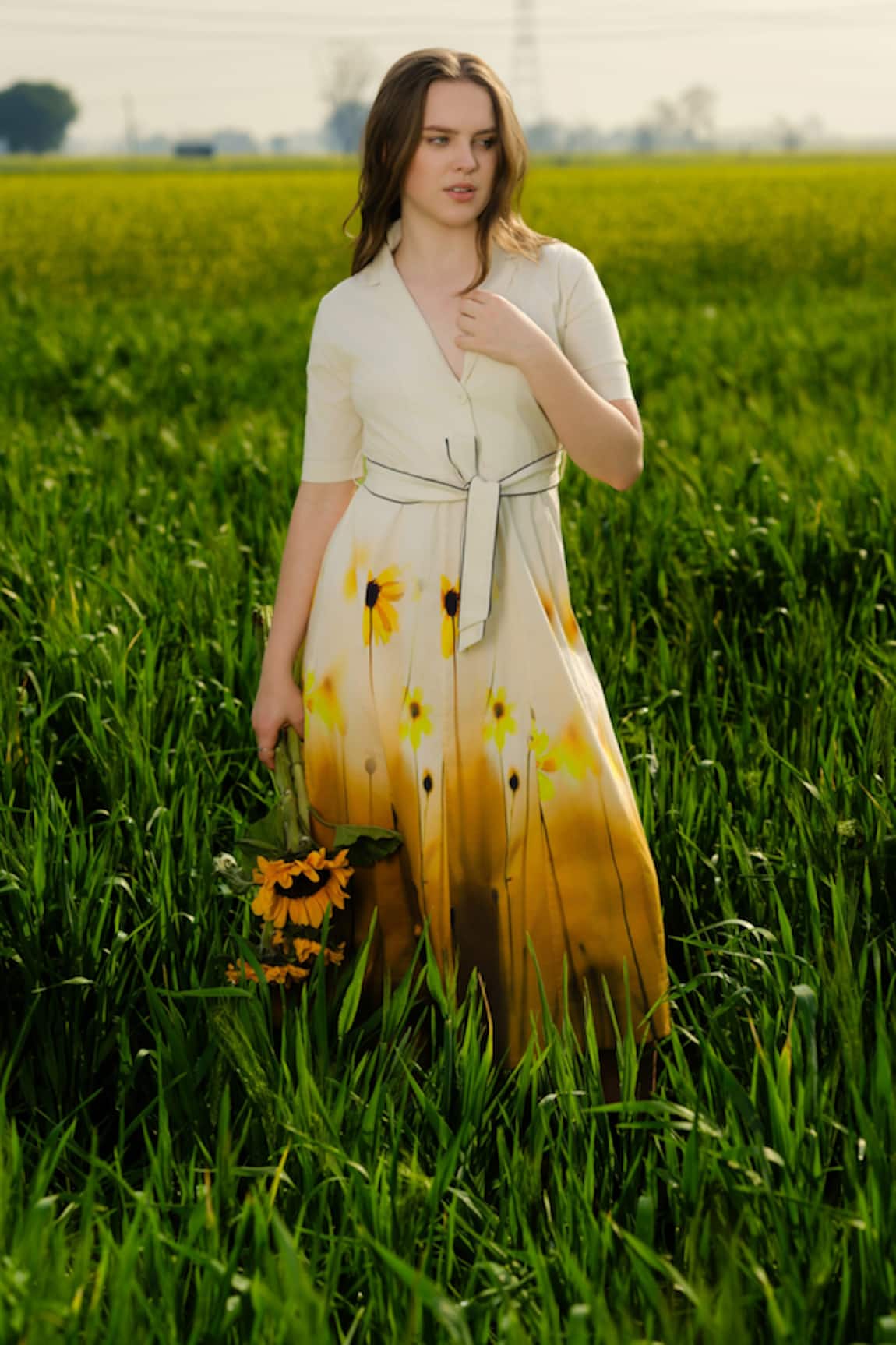AFRIYA Yellow Meadow Blazer Dress 