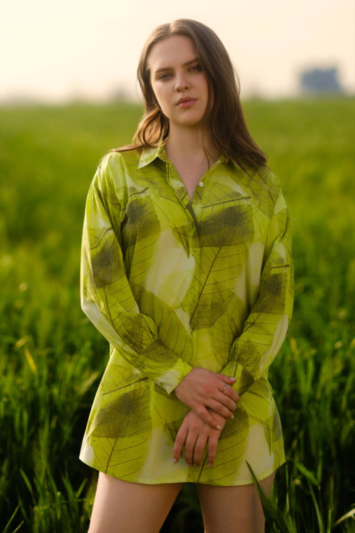 AFRIYA Green Ferns Long Shirt 