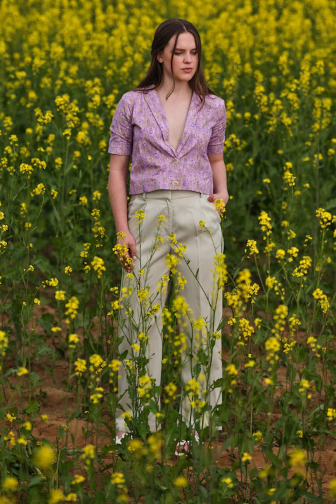 AFRIYA Lavender Short Blazer 