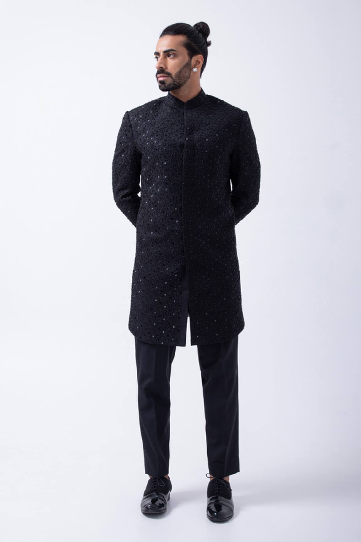 Kaka Calcutta Bead Embellished Sherwani With Pant