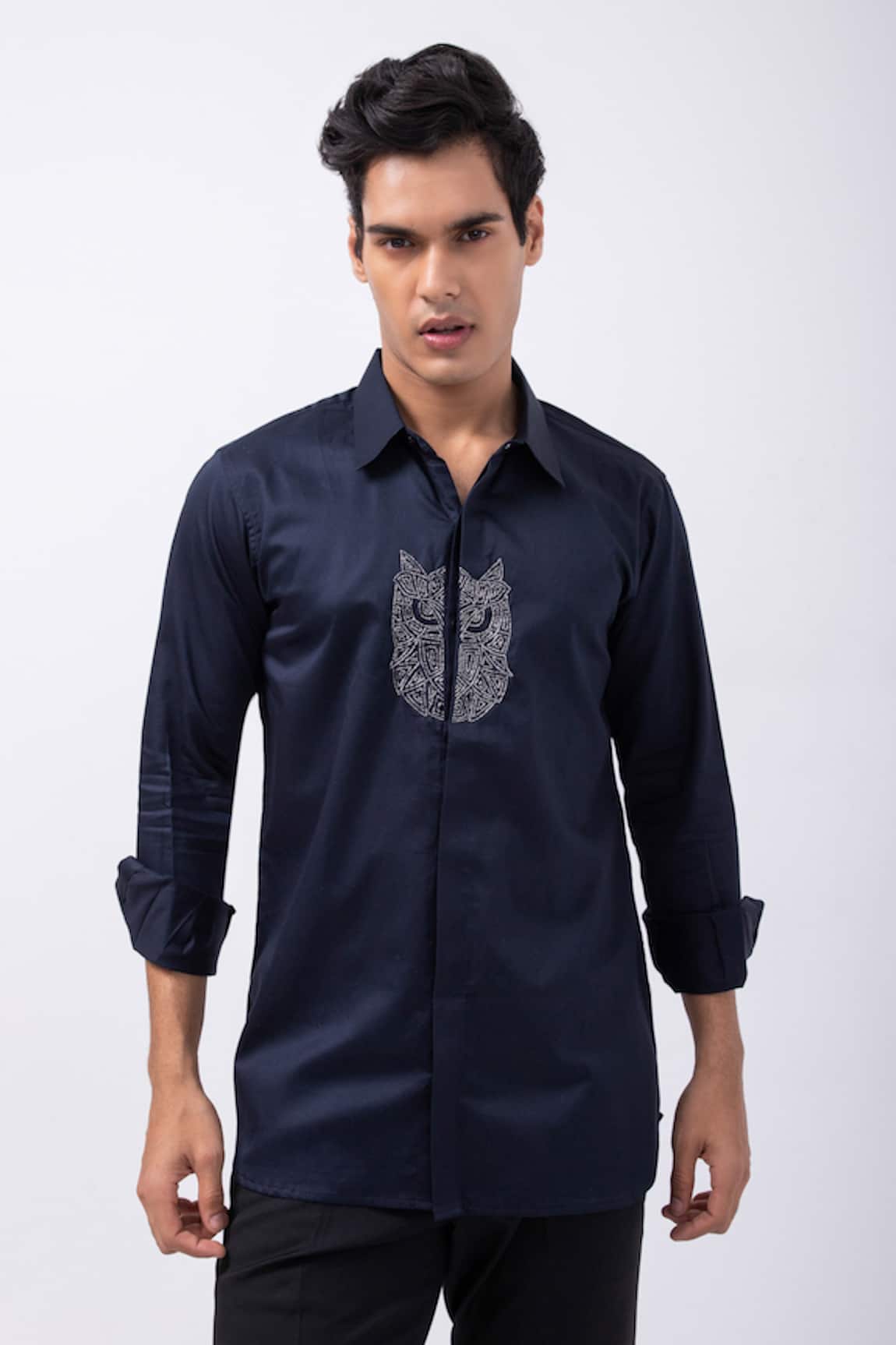 Kaka Calcutta Owl Bead Embellished Shirt