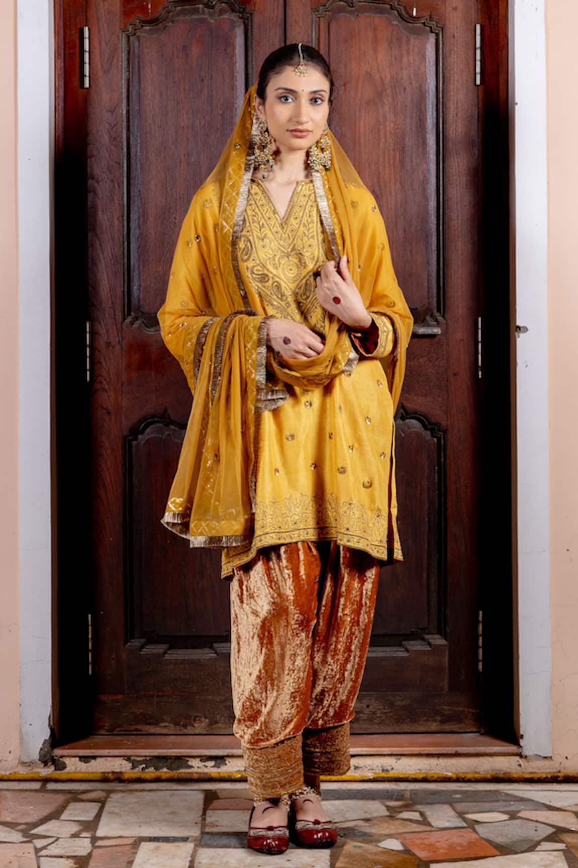 Nafs Butter Scotch Tussar Silk Kurta Set 