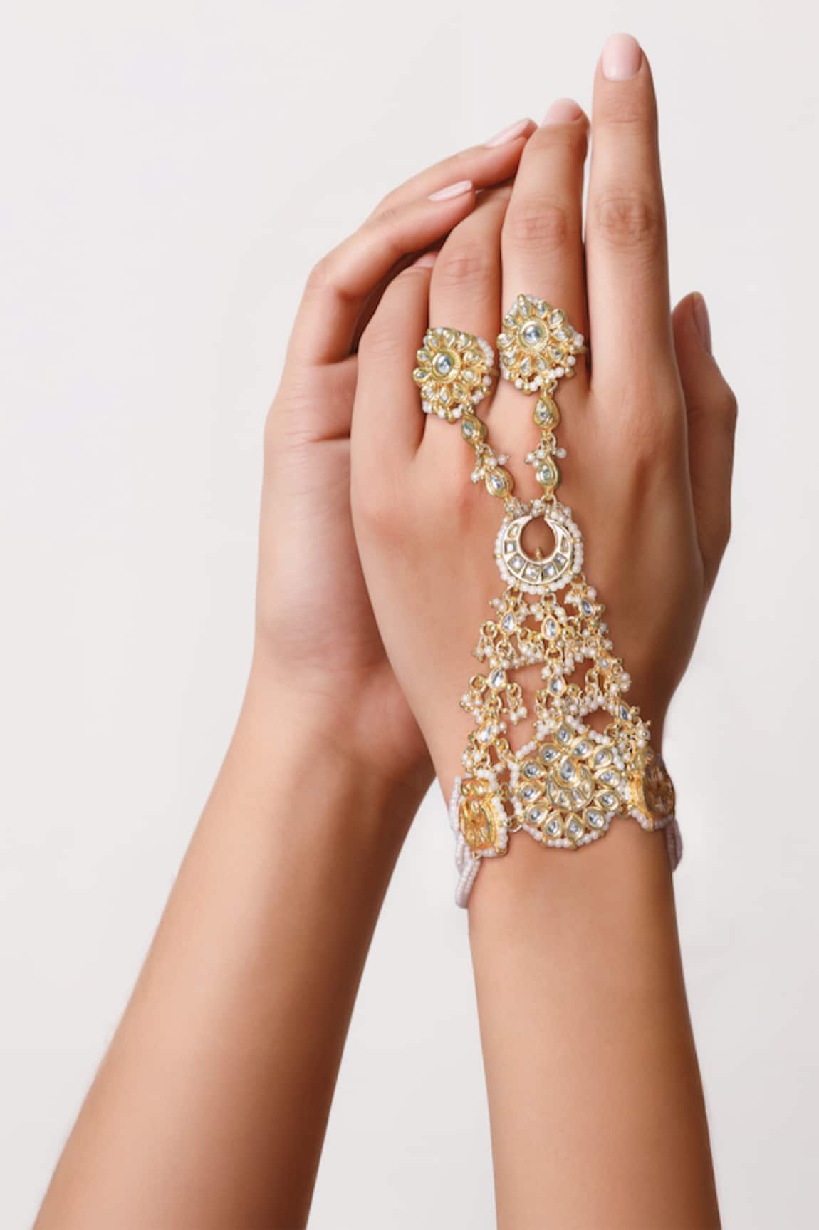 Tad Accessories Gold Finish Imitation Kundan Haathphool