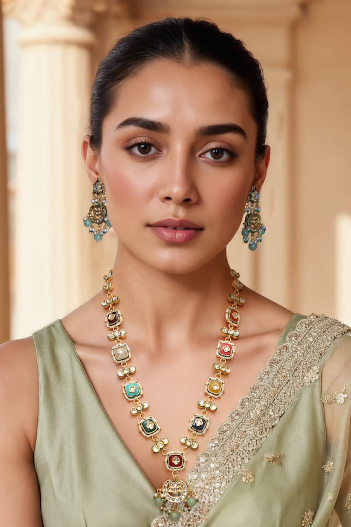 Tad Accessories Multi Imitation Kundan Necklace Set 