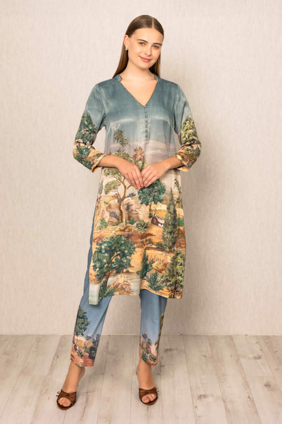 RANNA GILL Bern Jungle Pattern Tunic Set 