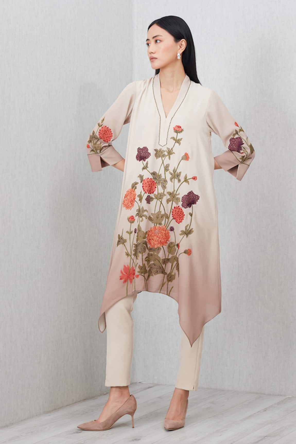 RANNA GILL Azara Floral Pattern Tunic 