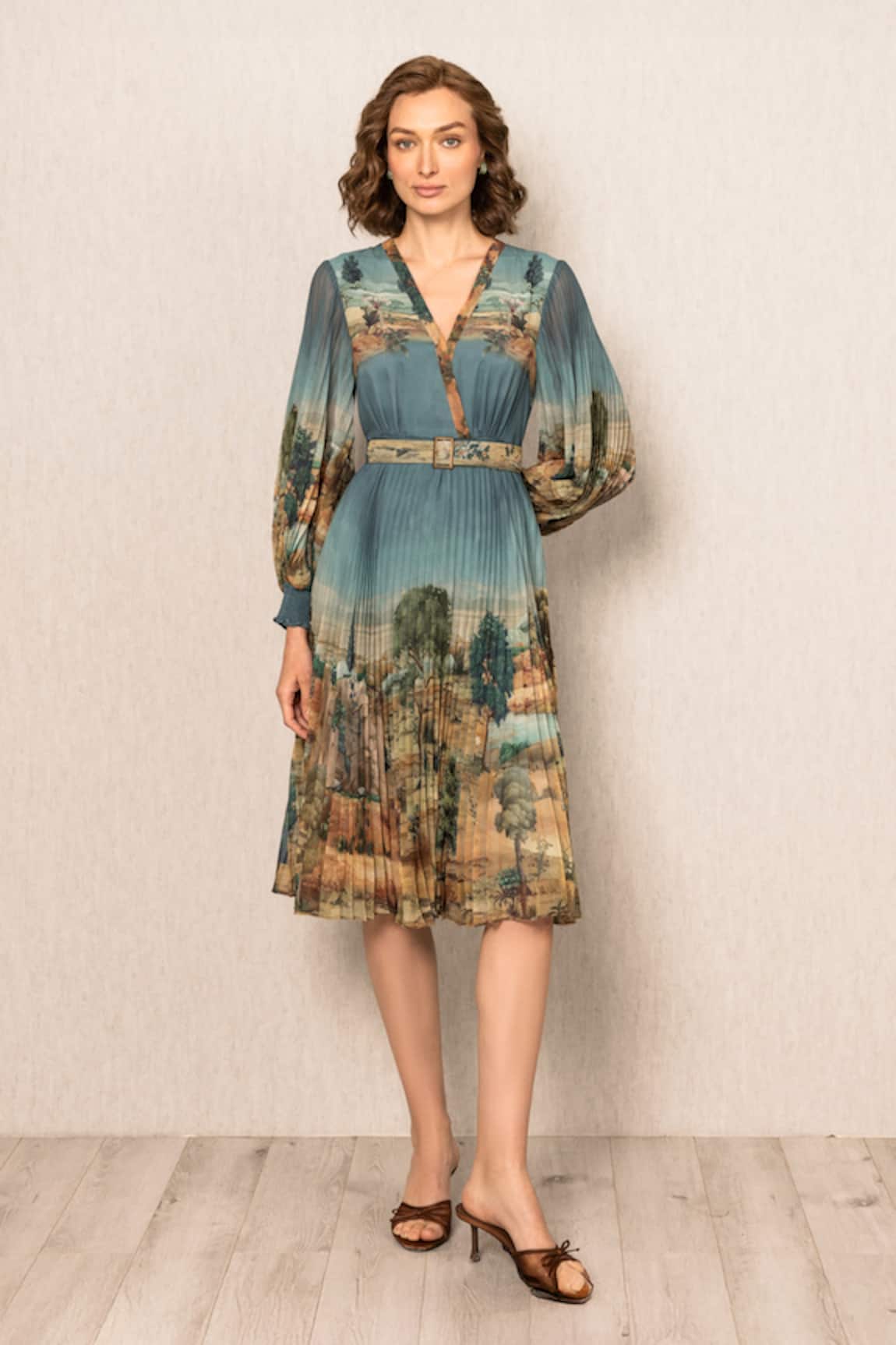 RANNA GILL Evora Pleated Dress 