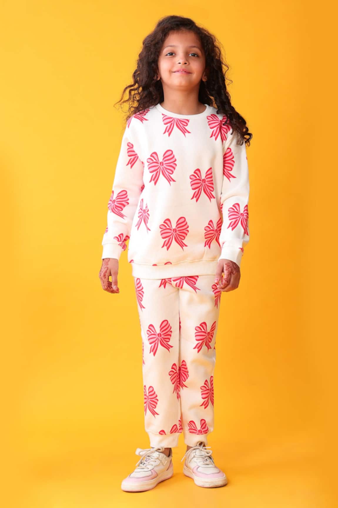 Anthrilo Bow Pattern Sweatshirt & Joggers Set 