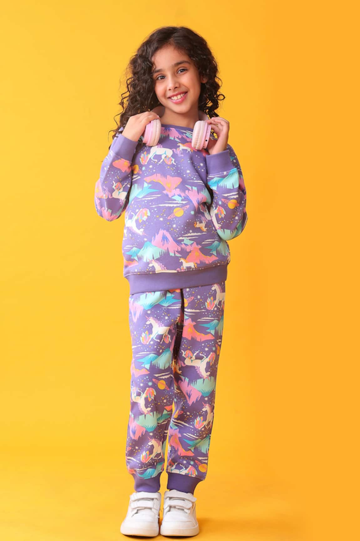 Anthrilo Unicorn Pattern Sweatshirt & Joggers Set 
