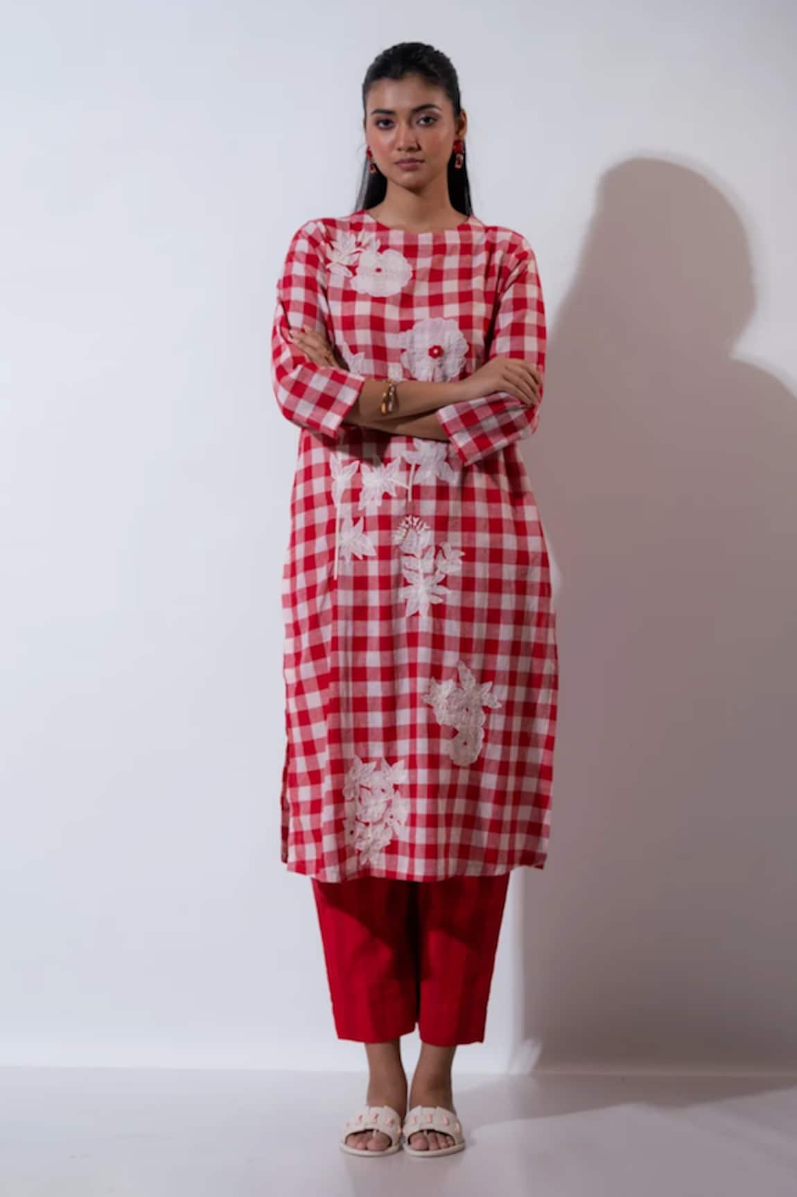 Vaani Beswal Fable Chequered Kurta Set 