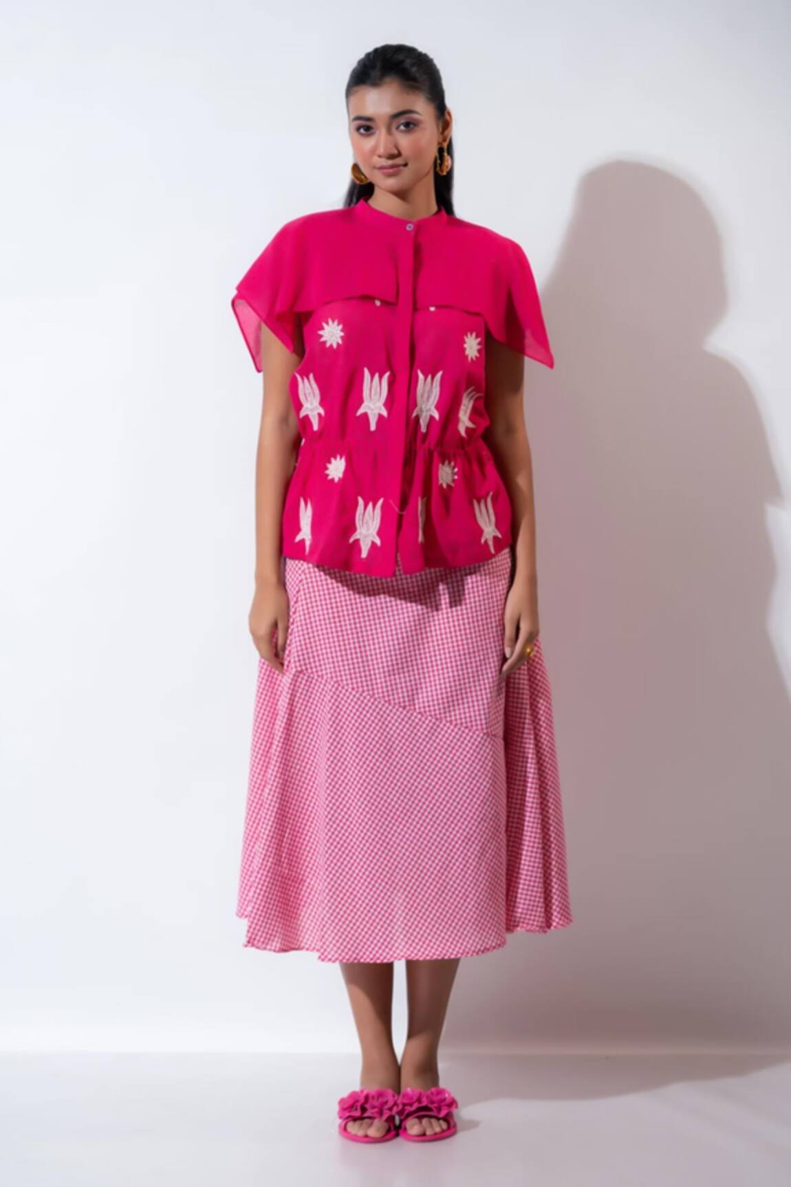 Vaani Beswal Hopscotch Chequered Skirt Set 