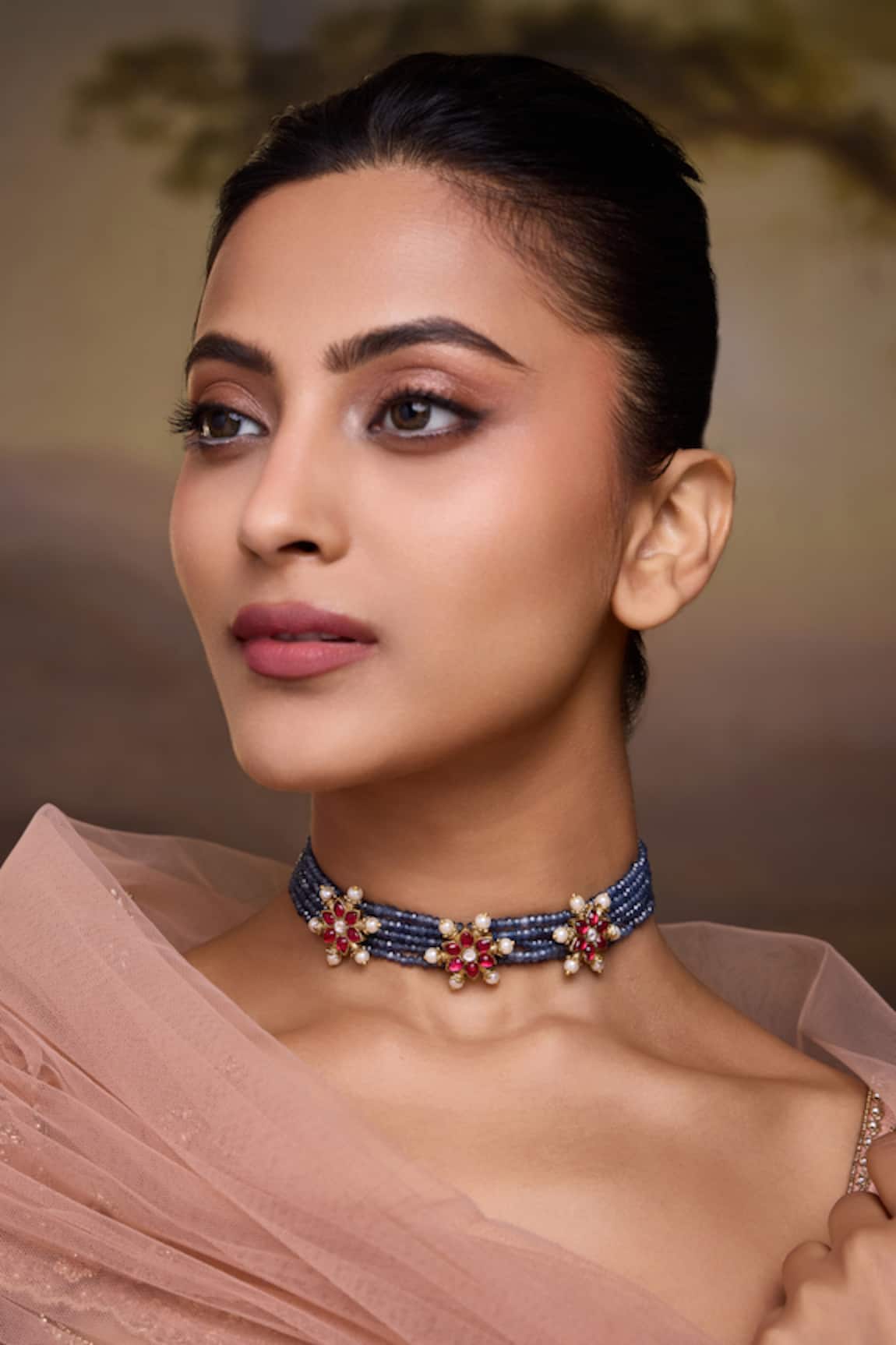 Paisley Pop Blue Kundan Necklace 