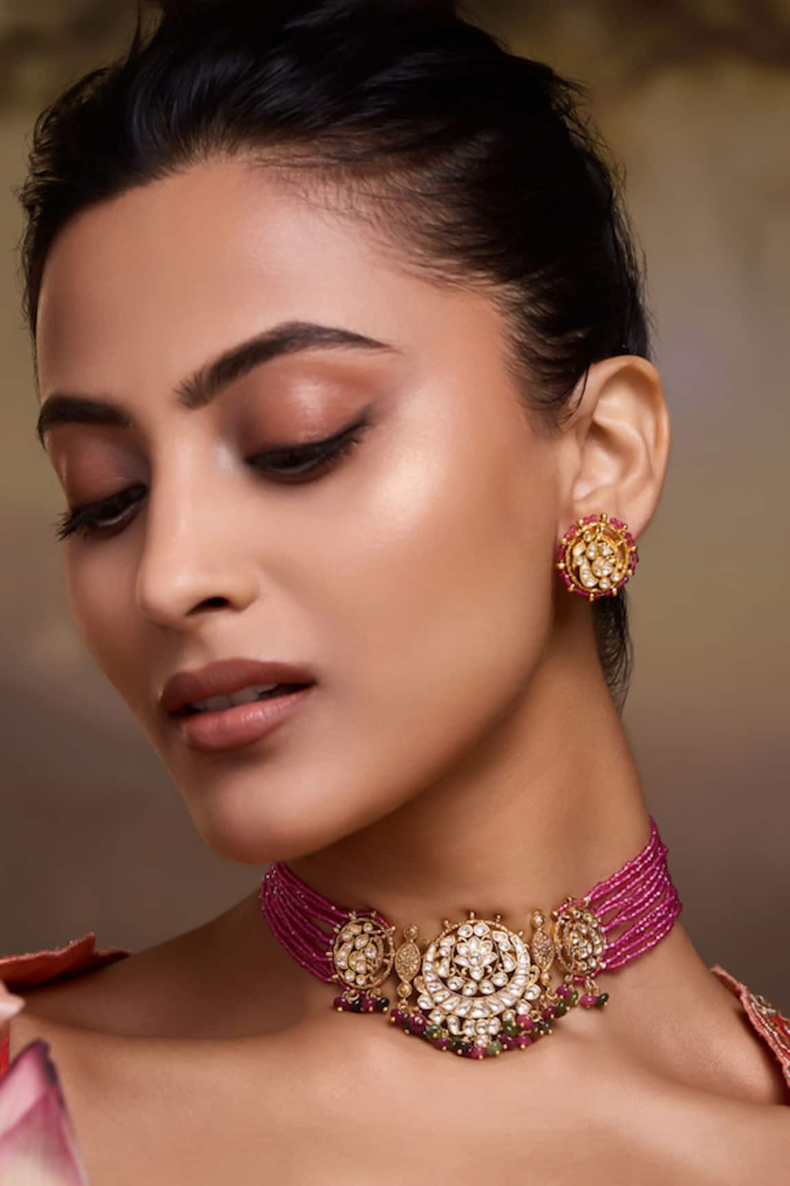 Paisley Pop Multicolored Kundan Necklace Set 