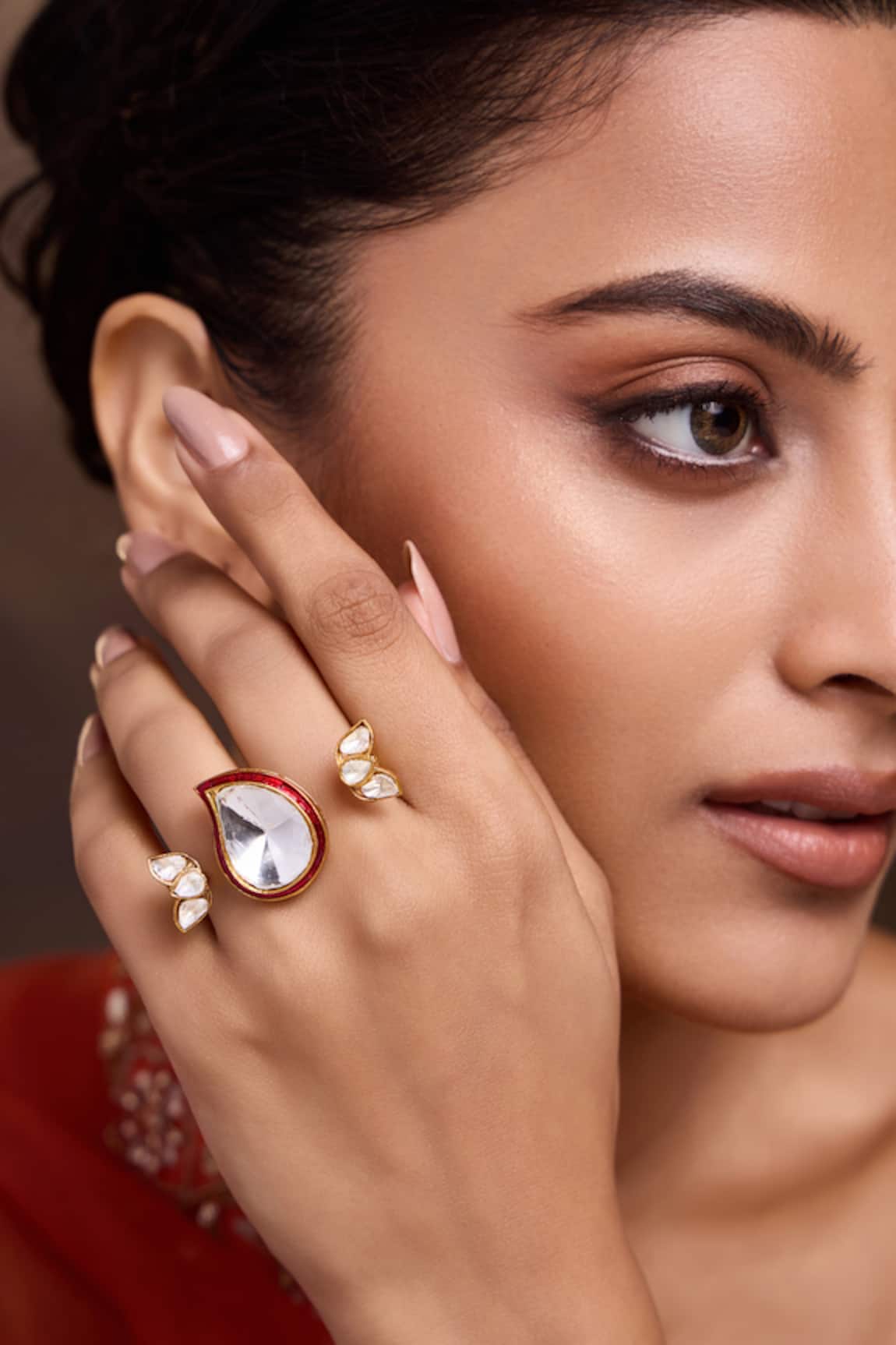 Paisley Pop Statement Polki Ring 
