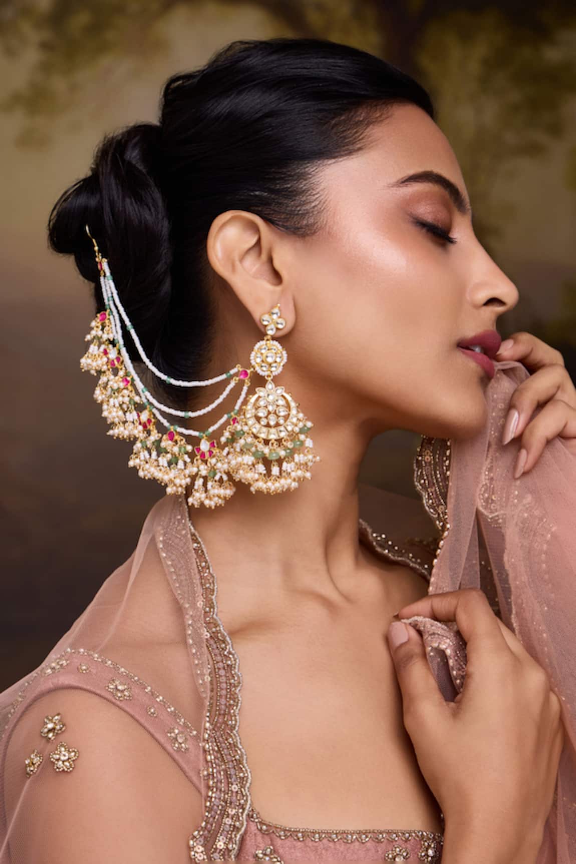 Paisley Pop Mint Kundan Earrings 
