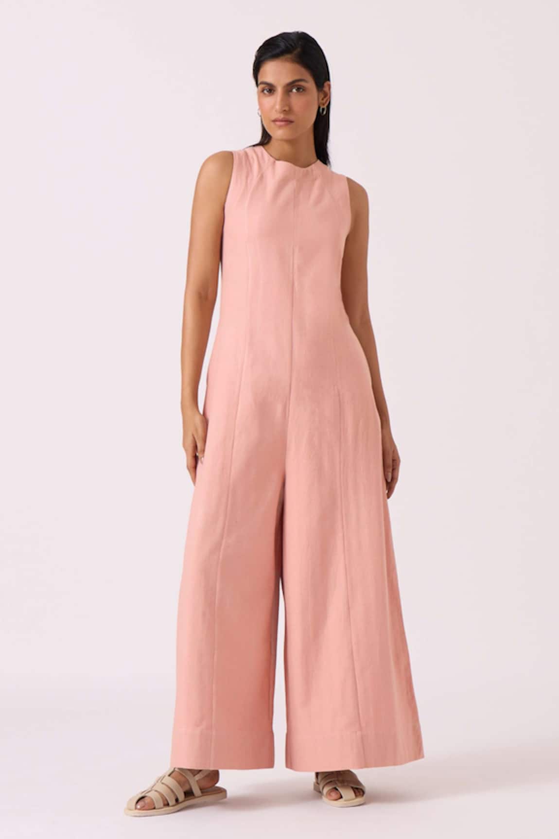 The Summer House Vronsky Pink Handwoven Jumpsuit 