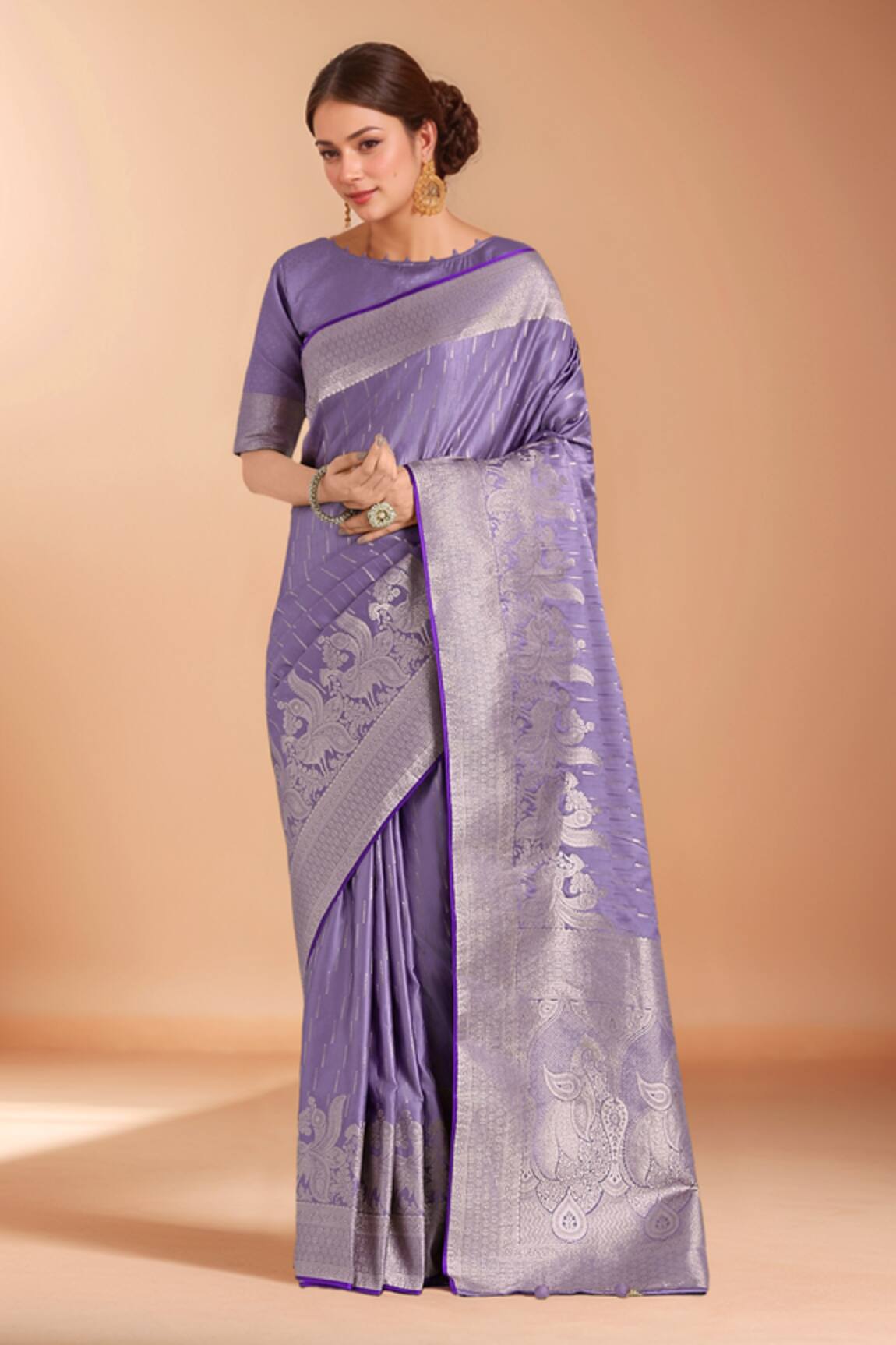 Samyukta Singhania Zari Woven Banarasi Satin Silk Saree With Blouse 